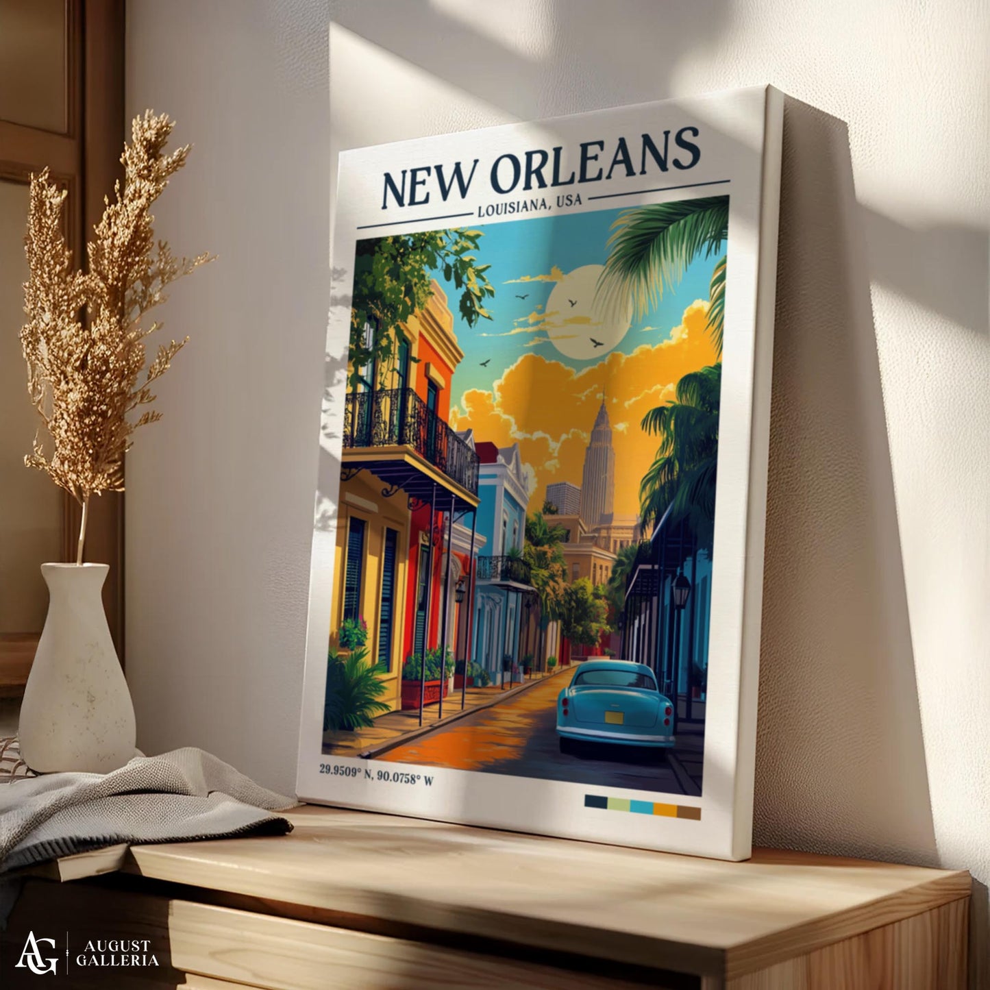 New Orleans Retro Travel Print