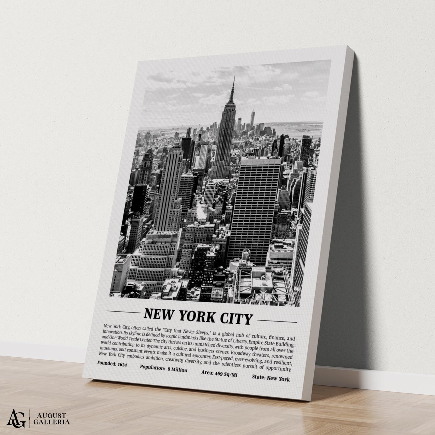 New York City Black & White City Print