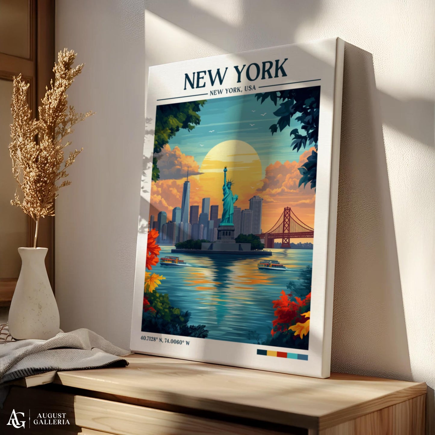 New York Retro Travel Print