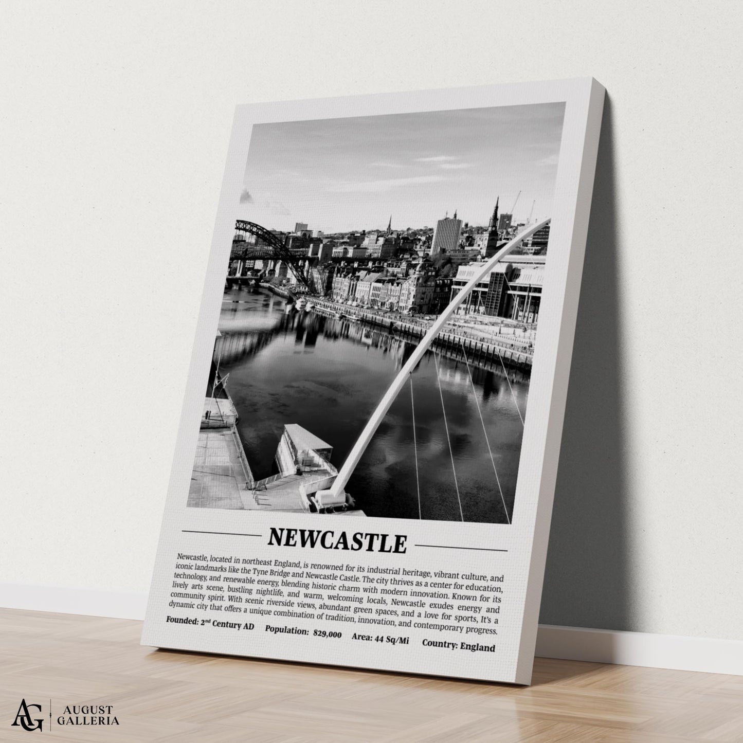 Newcastle Black & White City Print