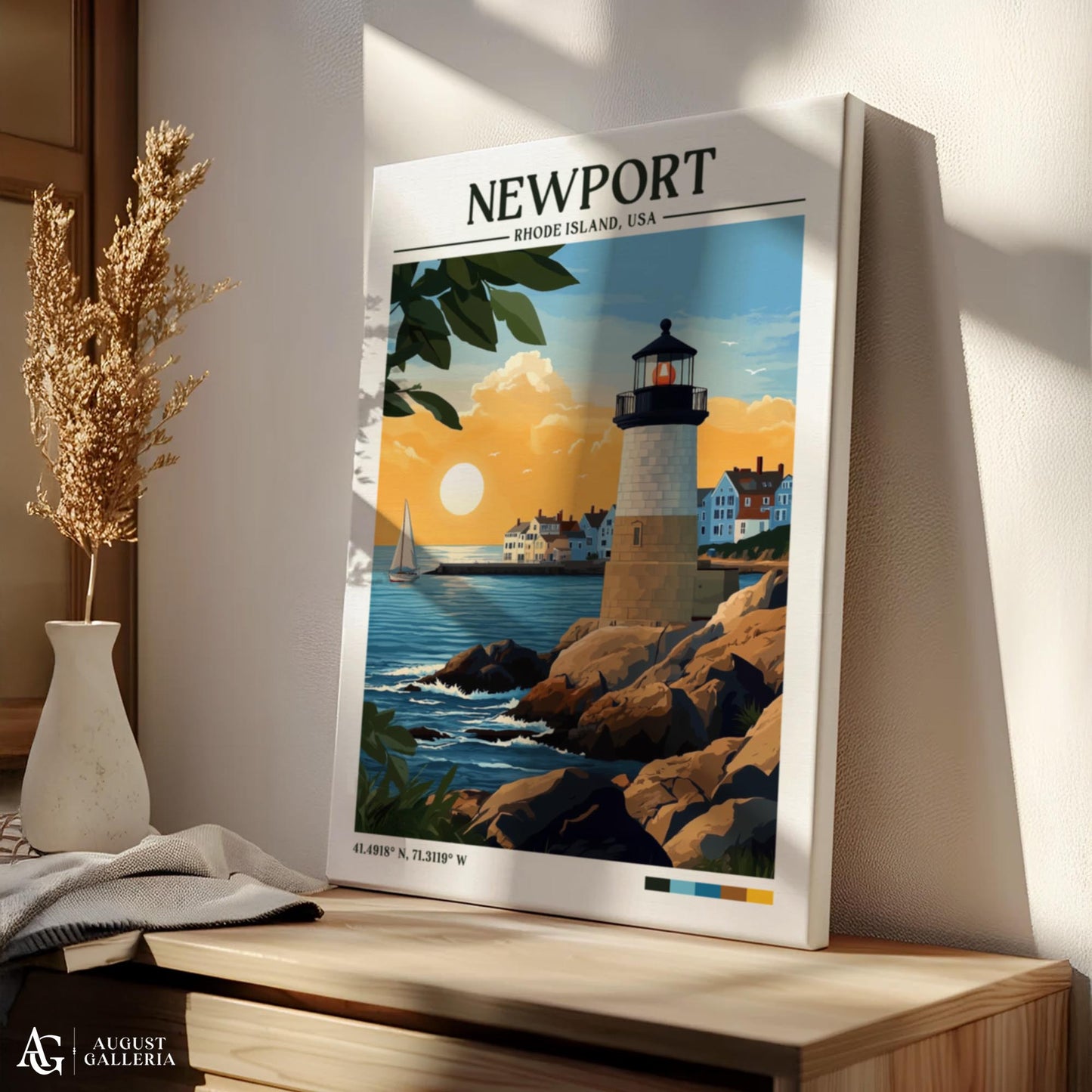Newport Rhode Island Retro Travel Print