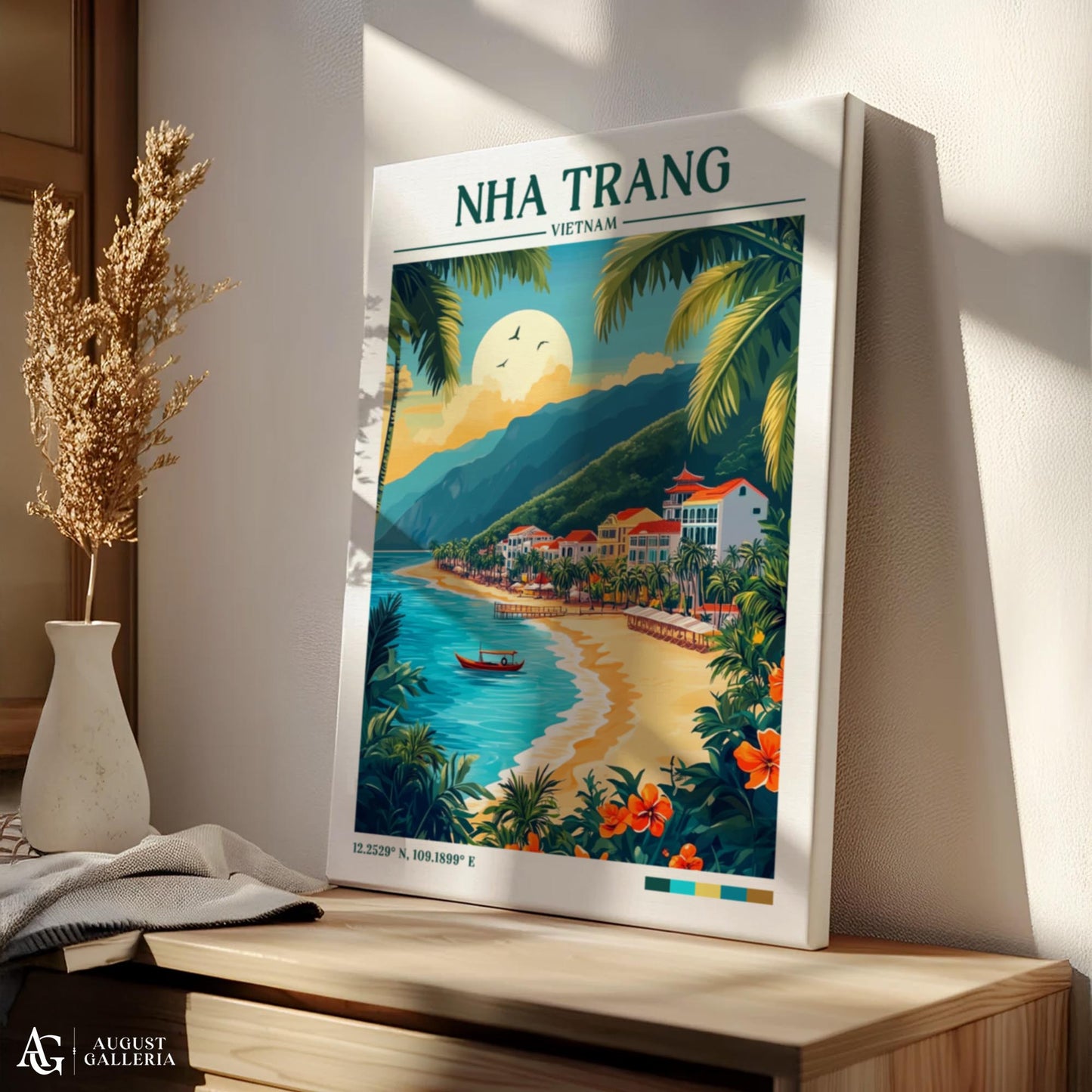 Nha Trang Vietnam Retro Travel Print