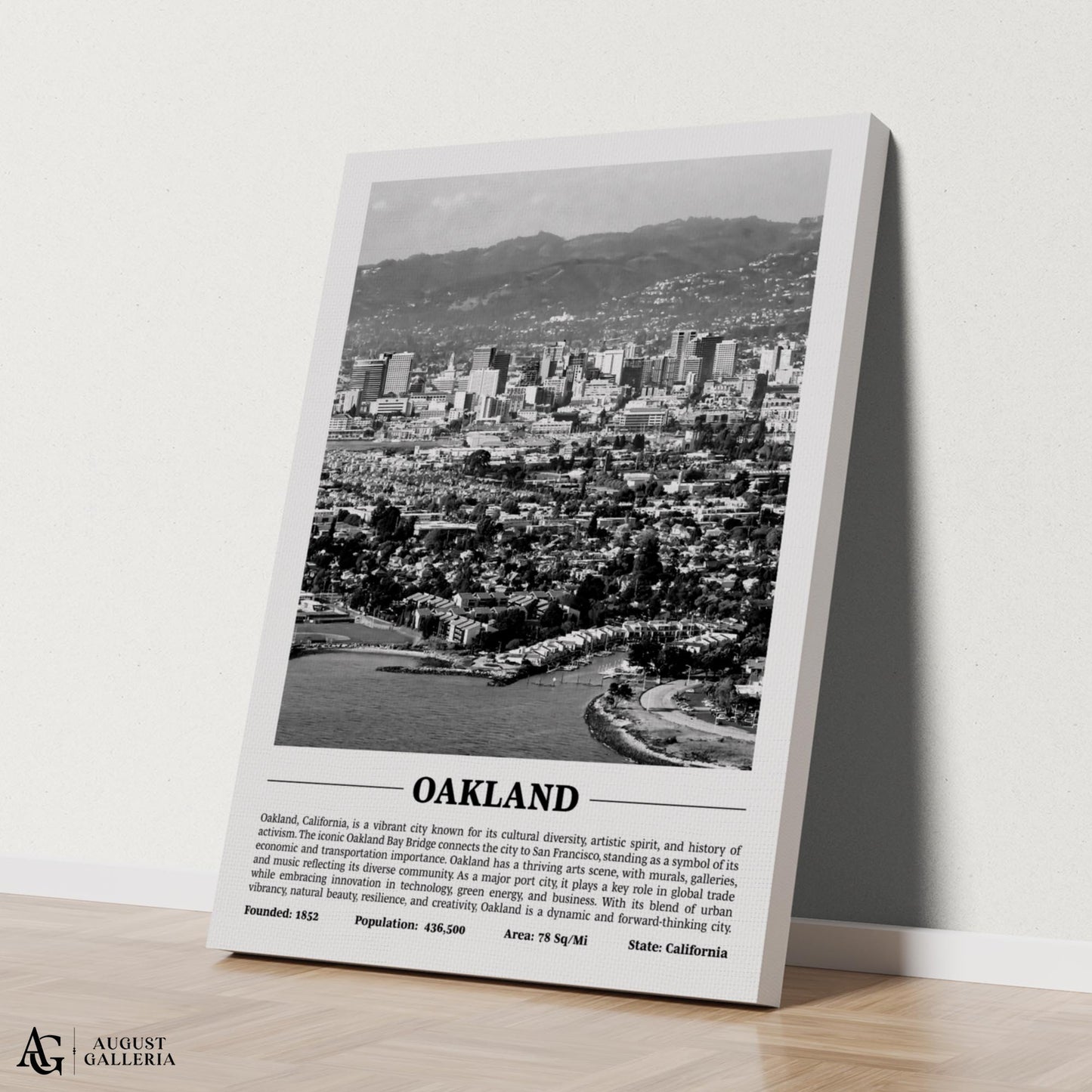 Oakland Black & White City Print