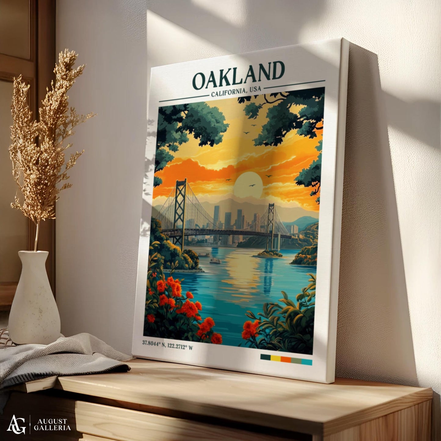 Oakland California Retro Travel Print