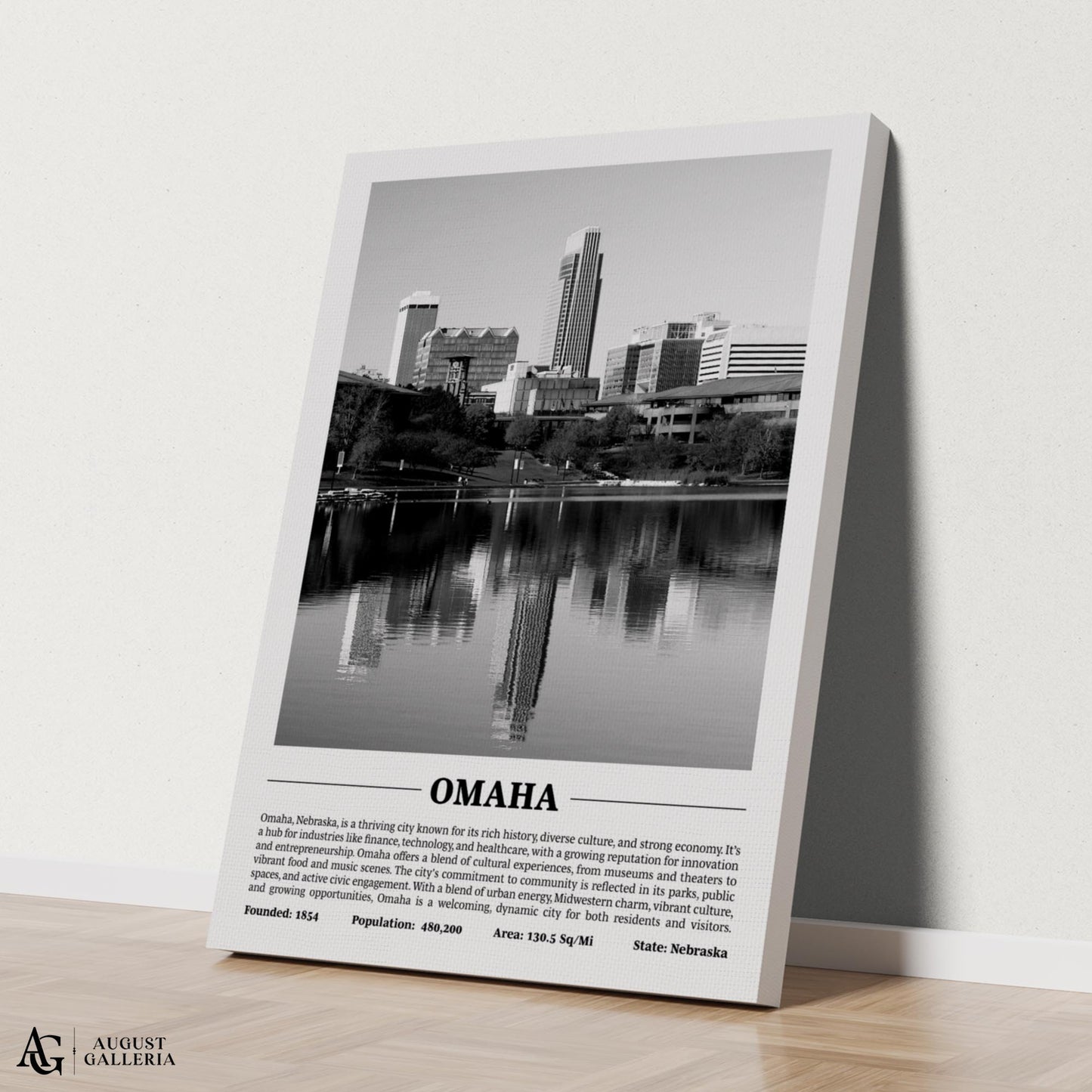 Omaha Black & White City Print