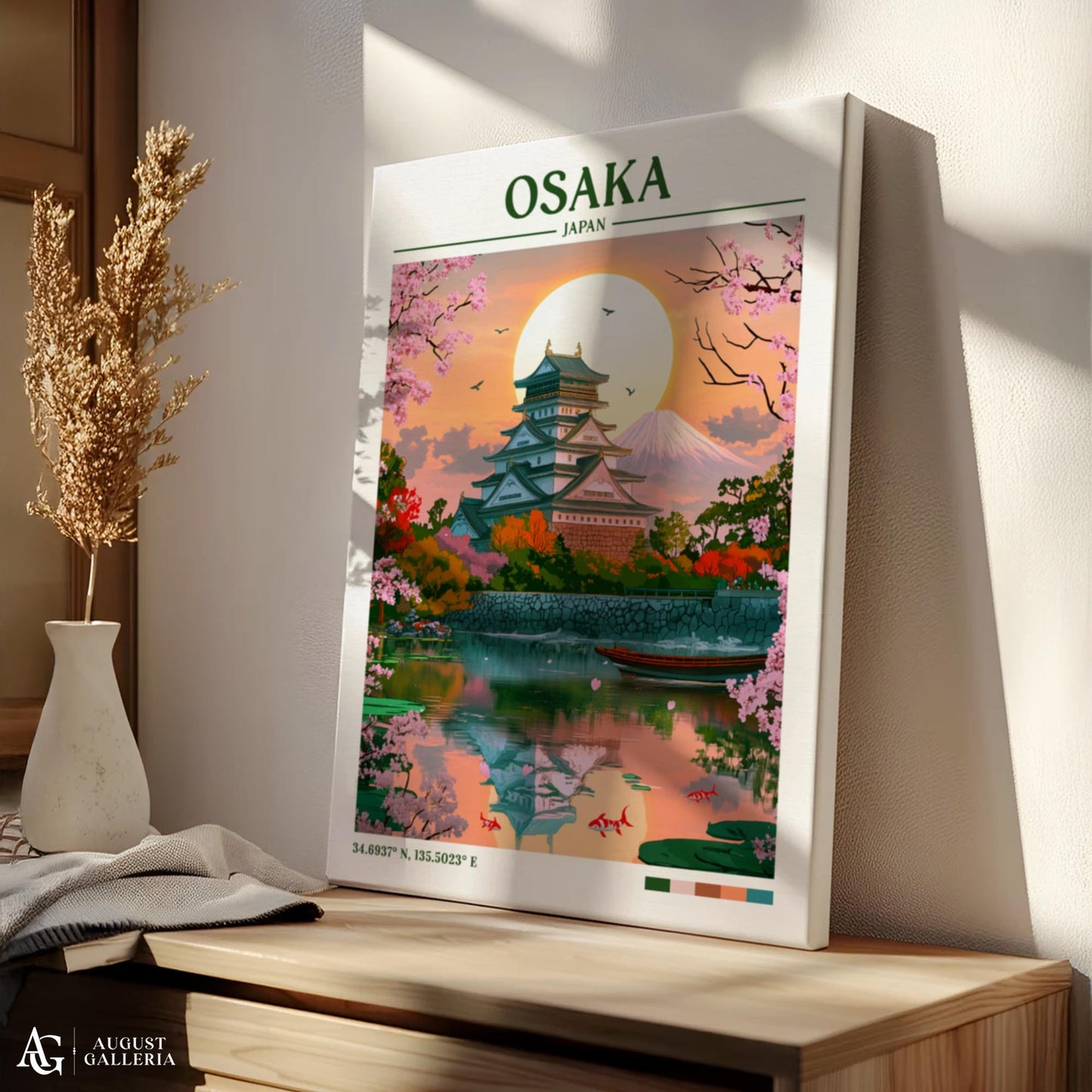 Osaka Japan Retro Travel Print