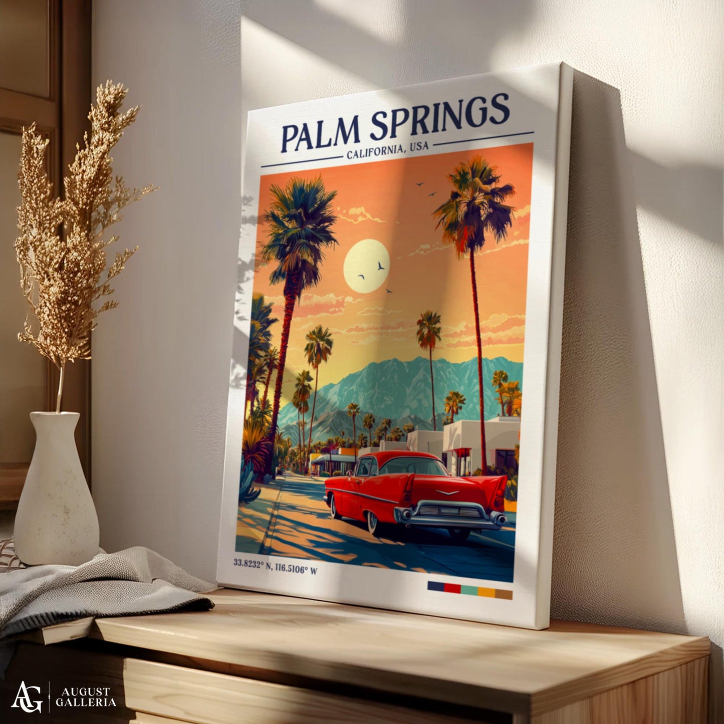 Palm Springs California Retro Travel Print