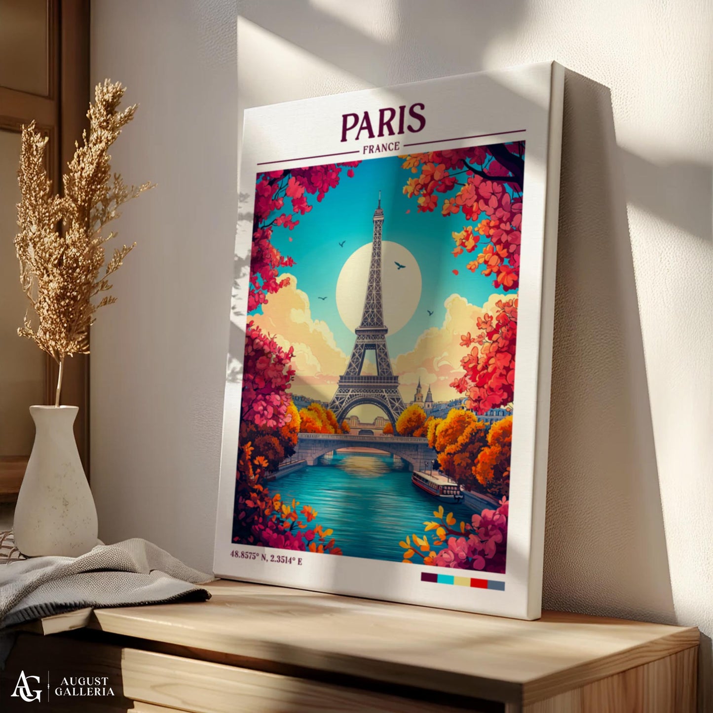 Paris France Retro Travel Print