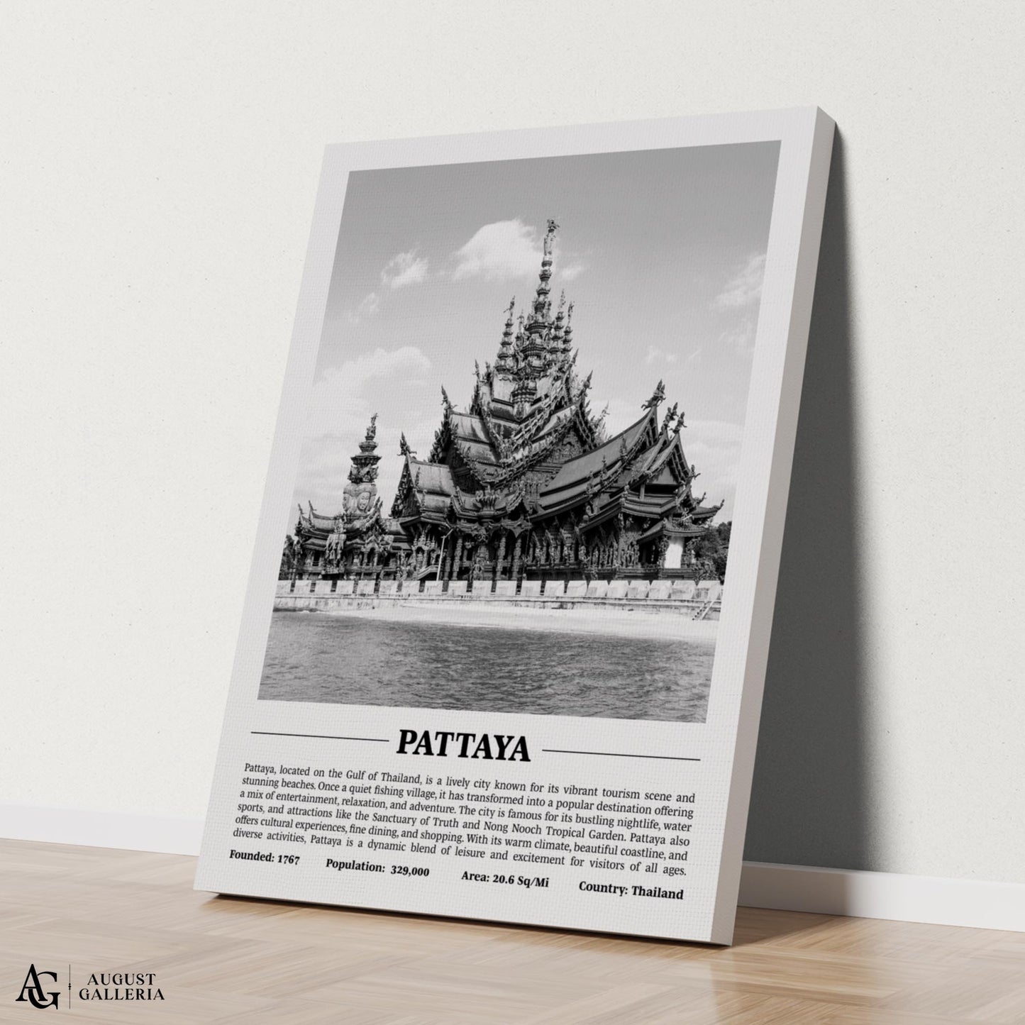 Pattaya Black & White City Print