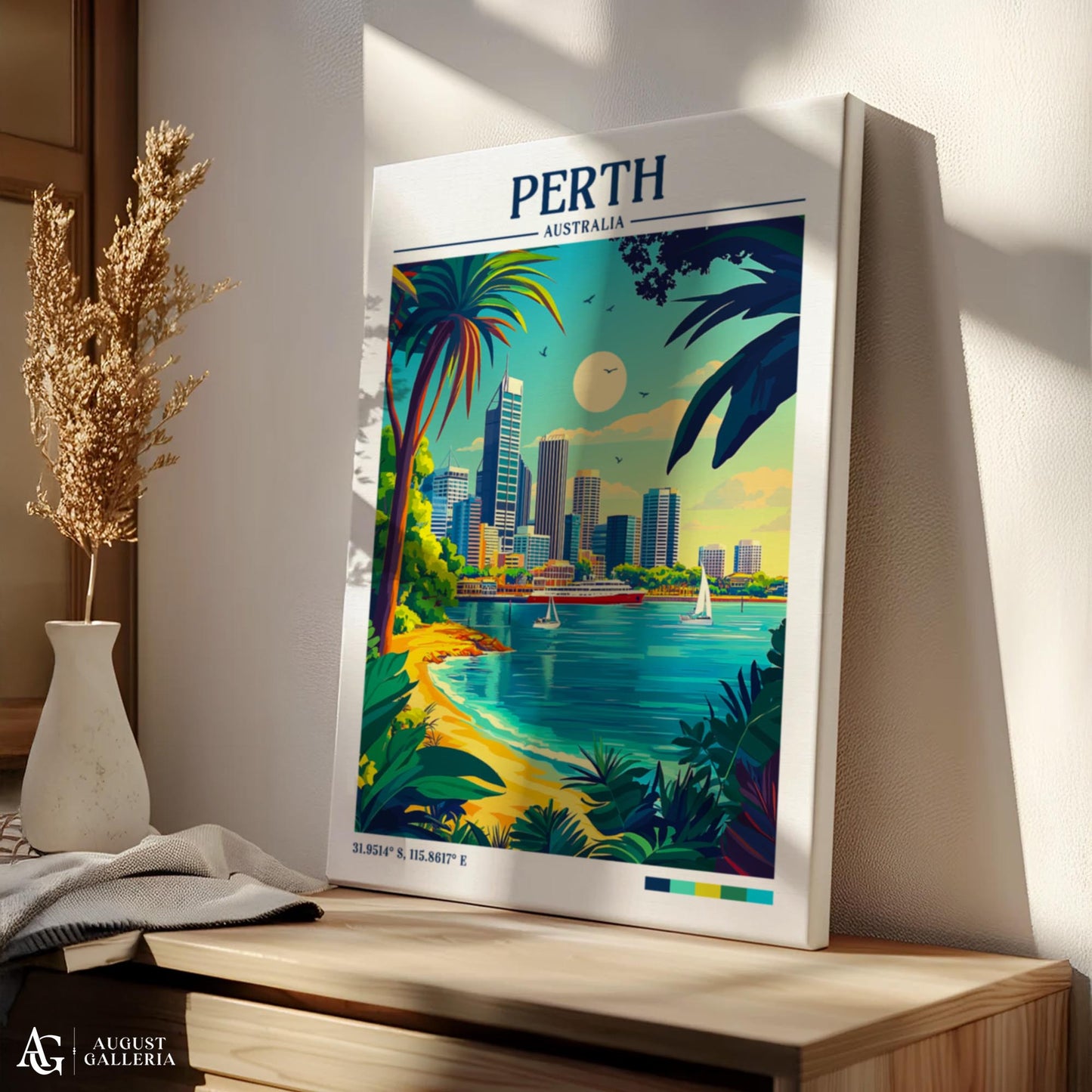 Perth Australia Retro Travel Print
