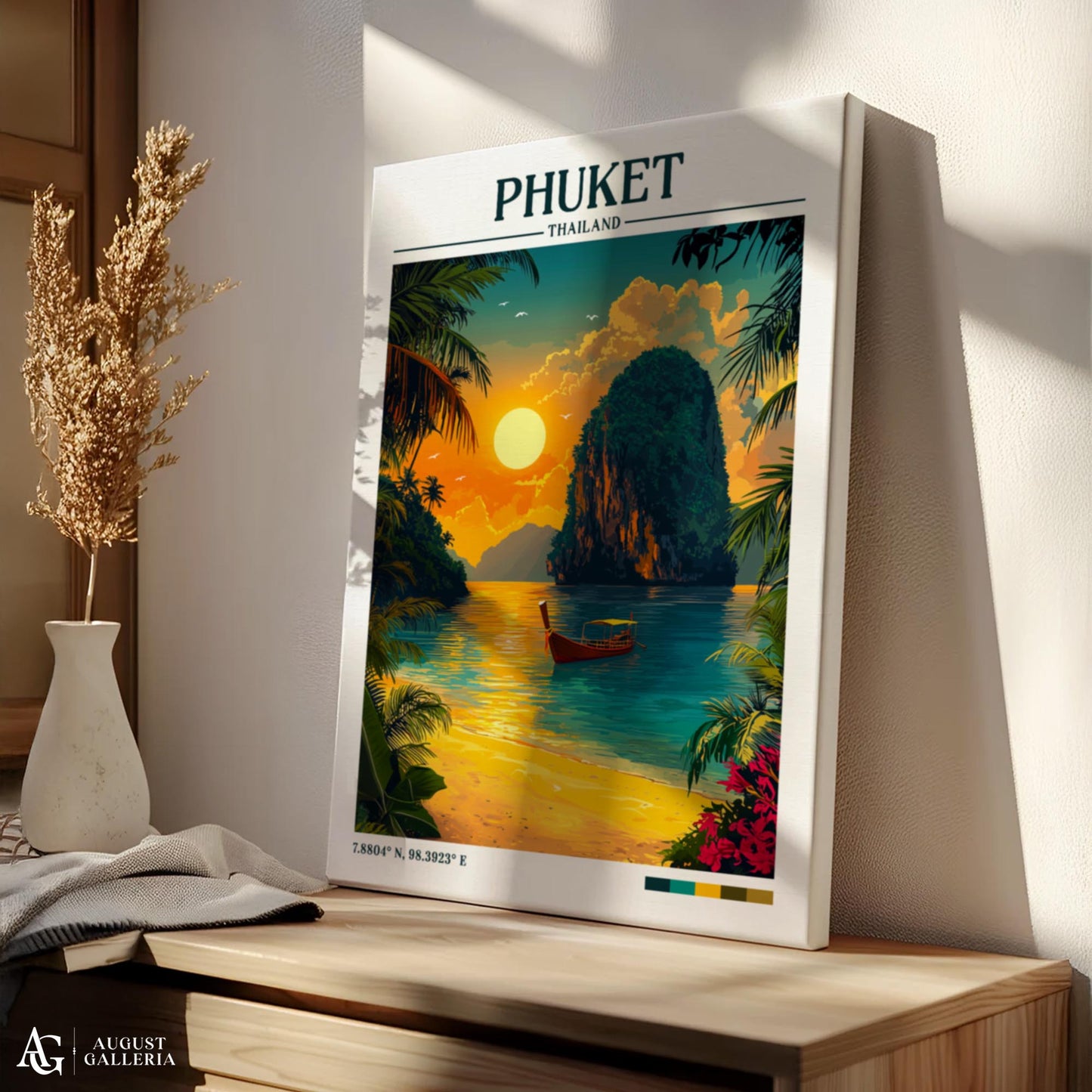 Phuket Thailand Retro Travel Print