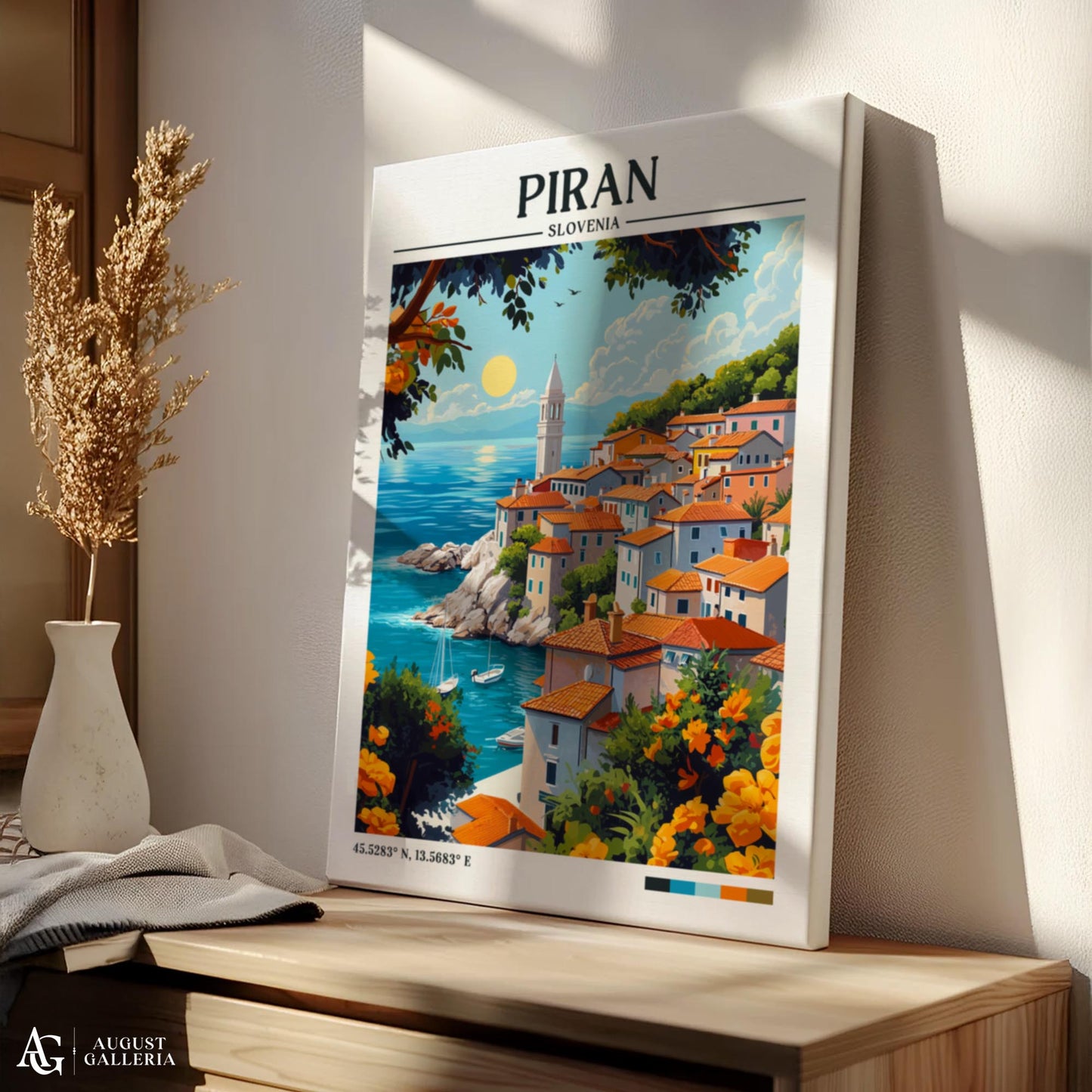 Piran Slovenia Retro Travel Print