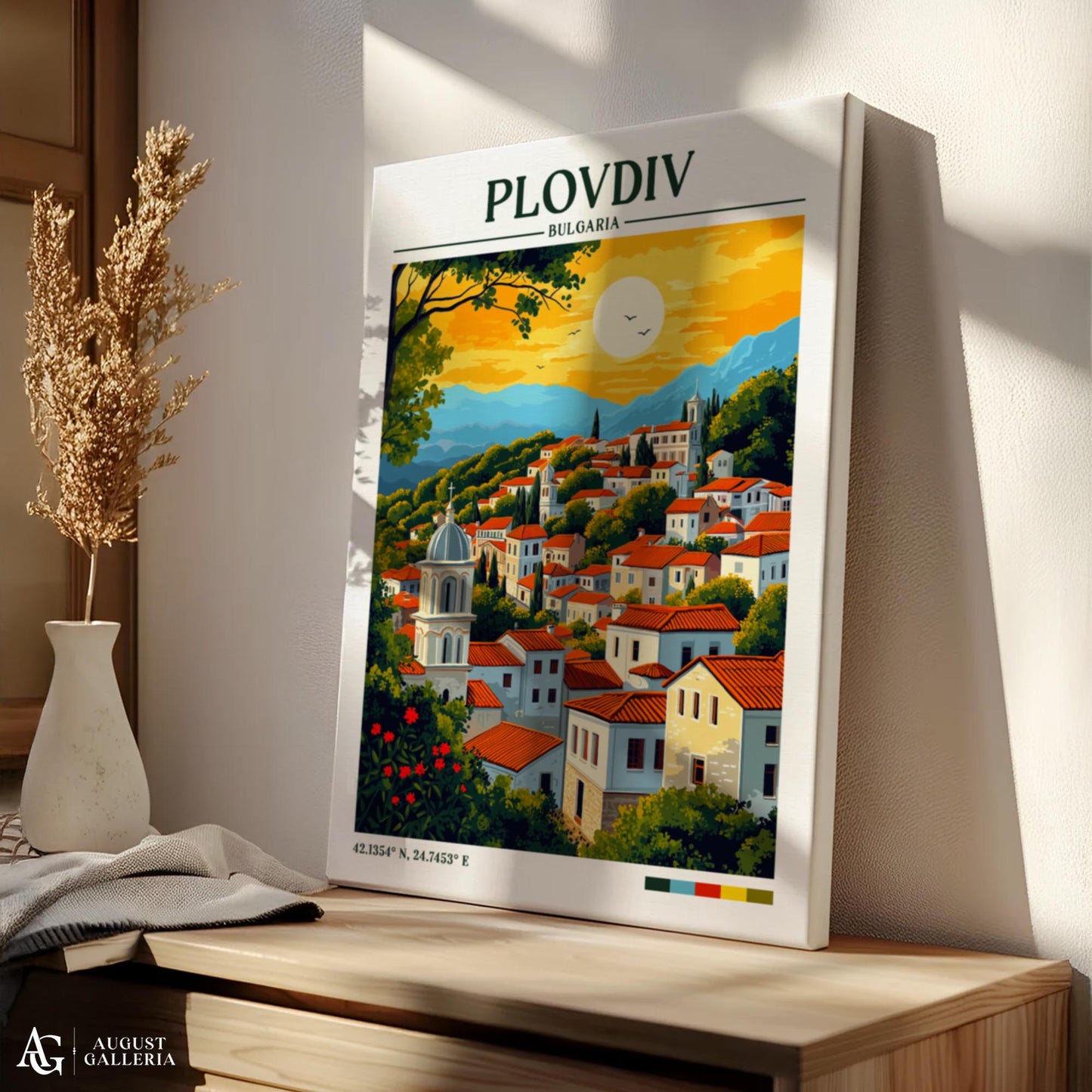 Plovdiv Bulgaria Retro Travel Print