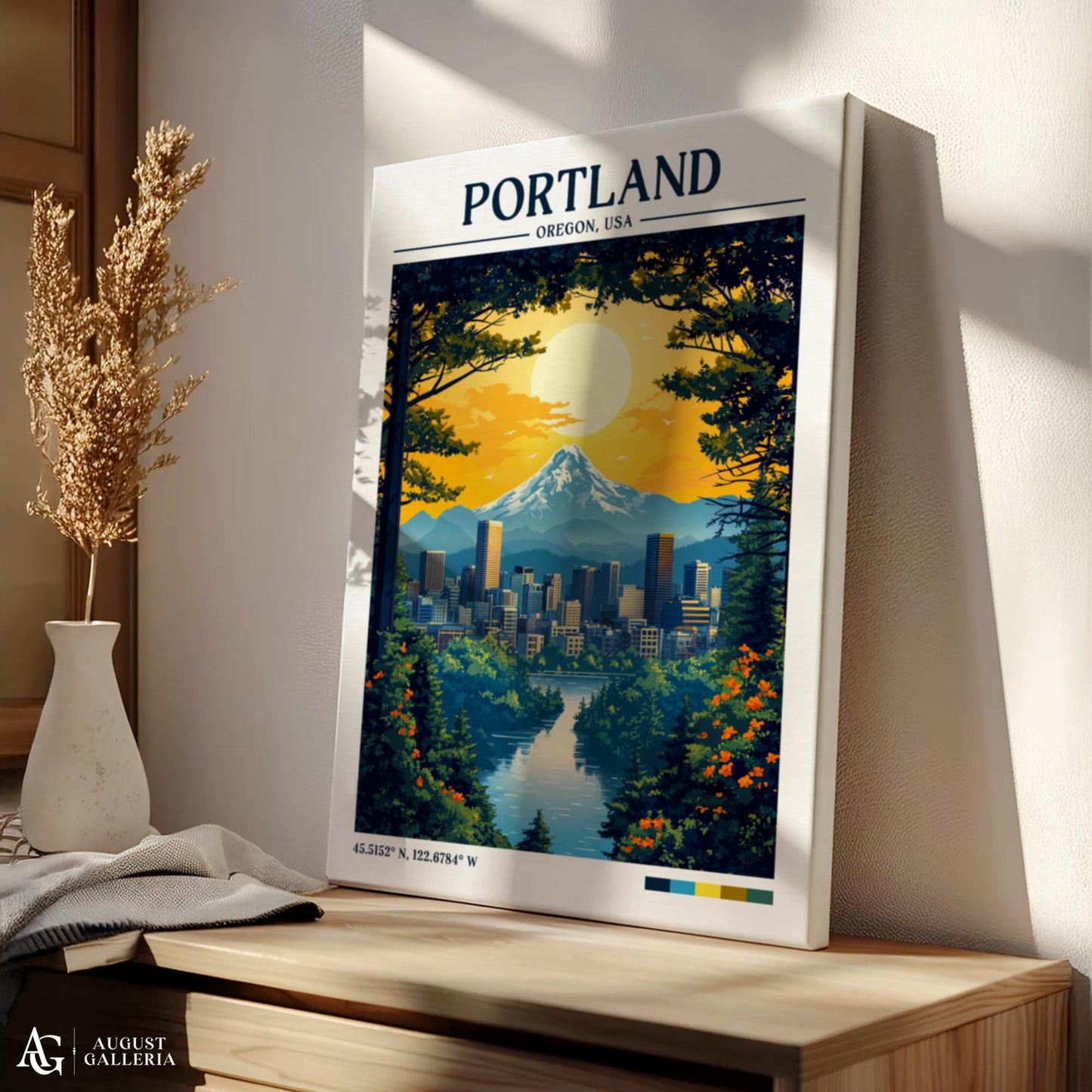 Portland Oregon Retro Travel Print