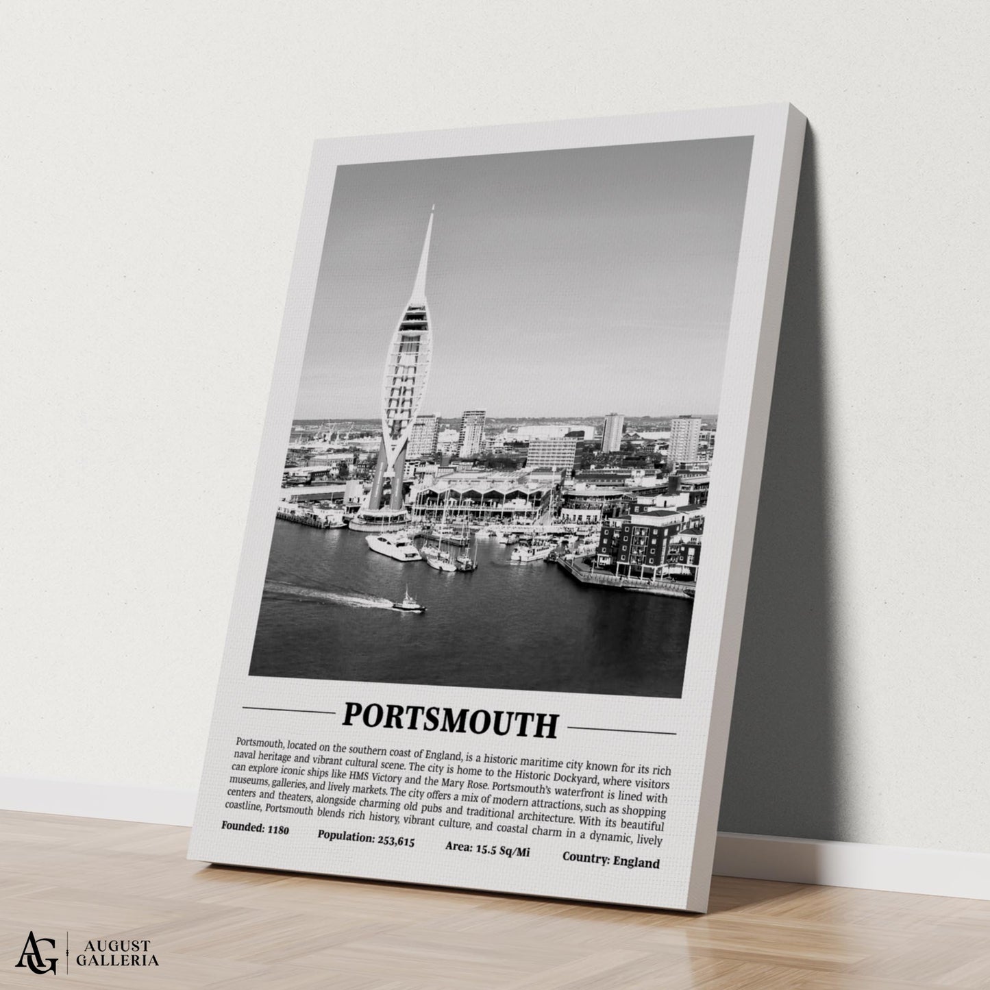 Portsmouth Black & White City Print