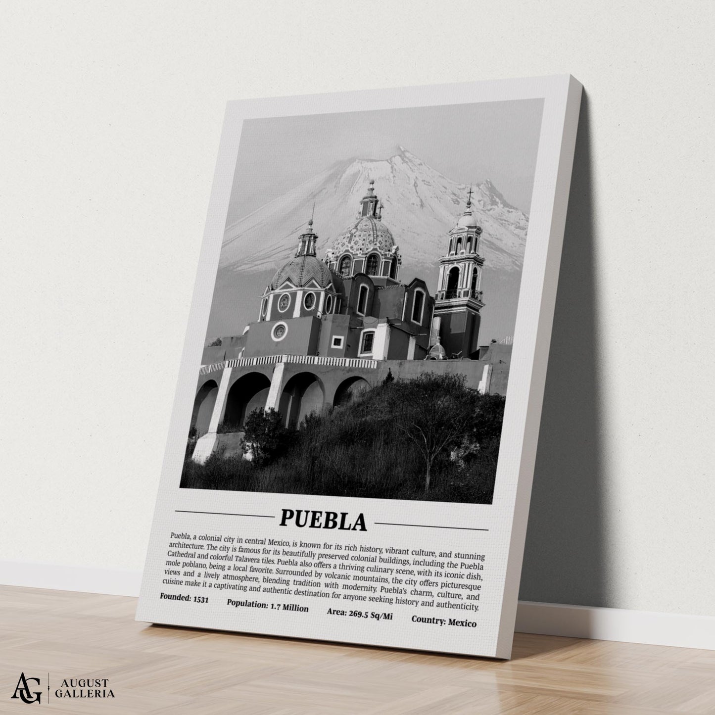 Puebla Black & White City Print