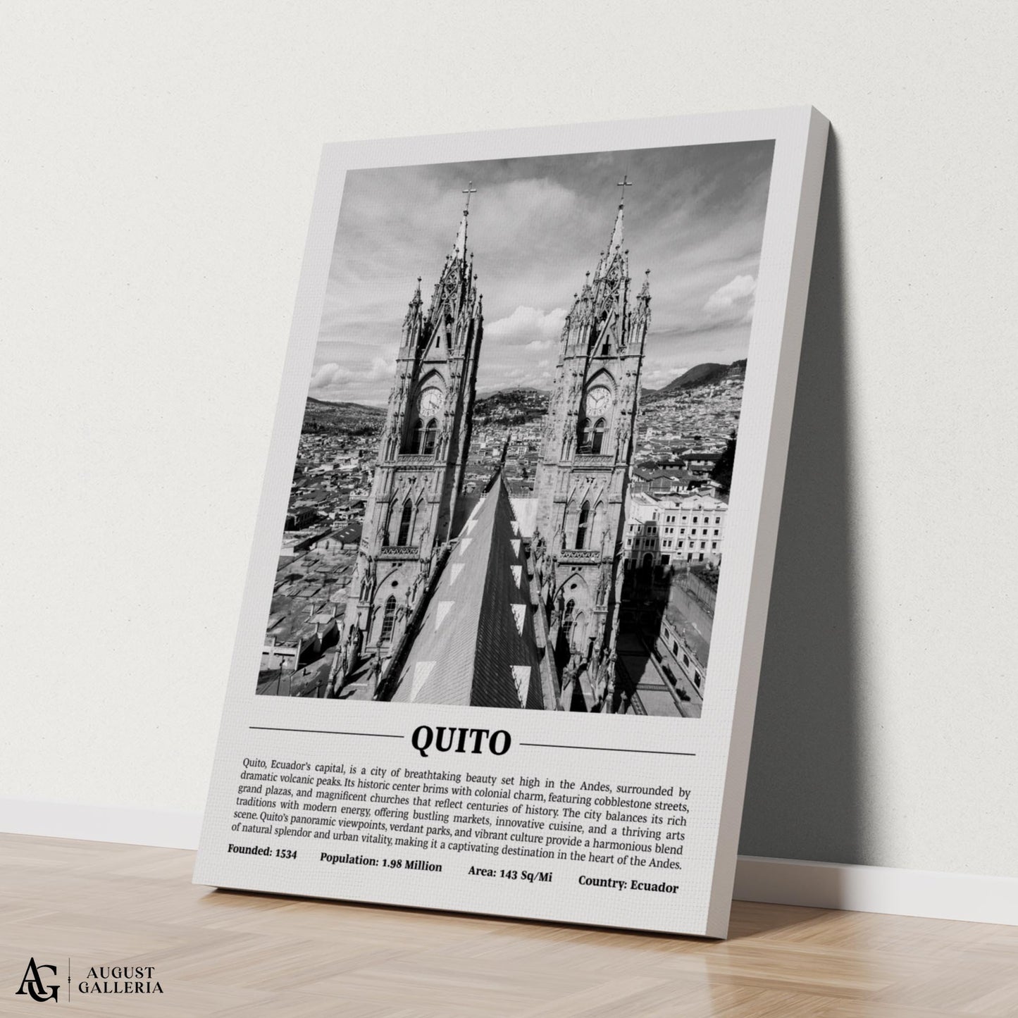 Quito Black & White City Print