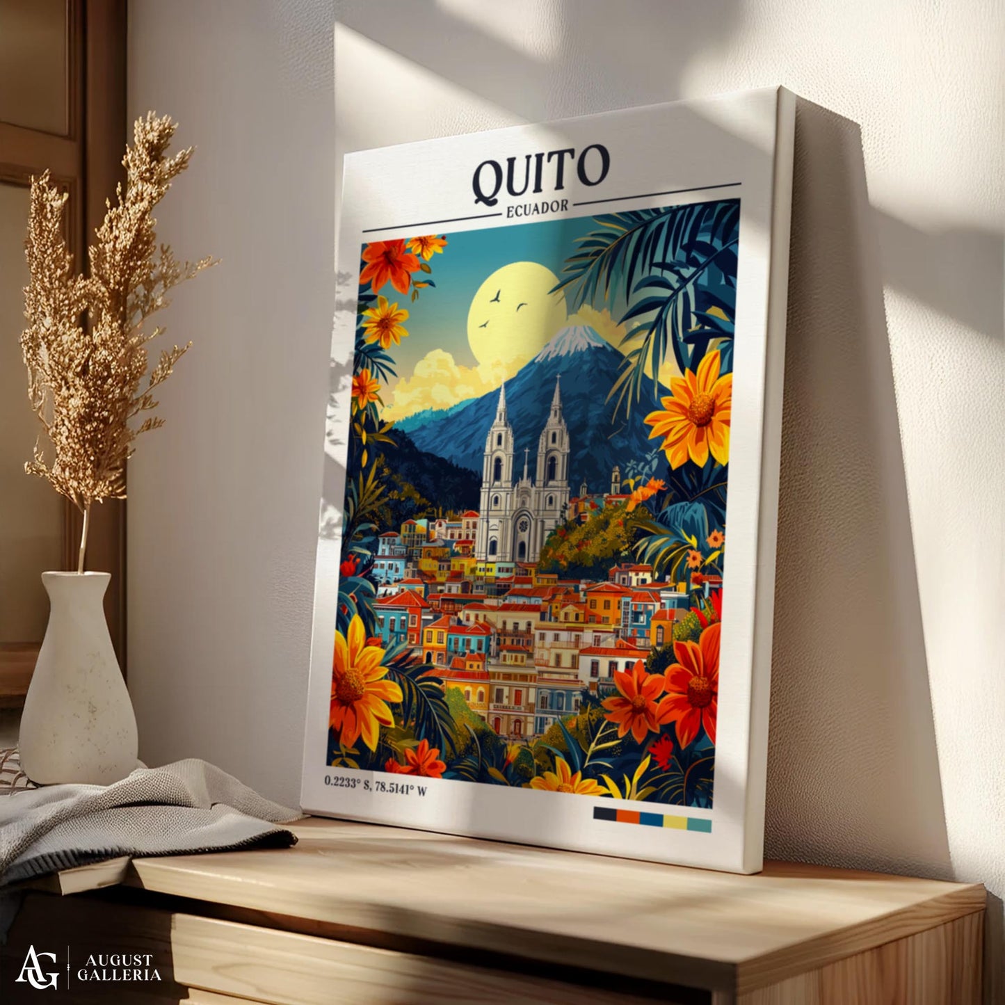 Quito Ecuador Retro Travel Print