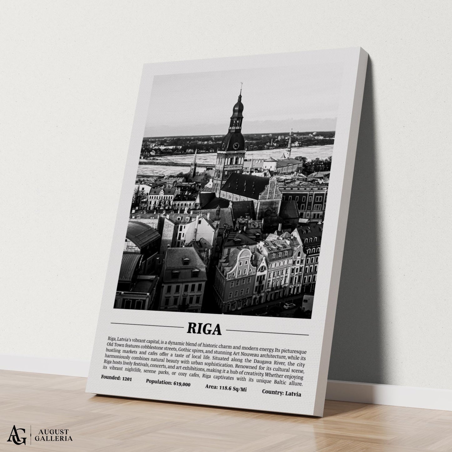 Riga Black & White City Print