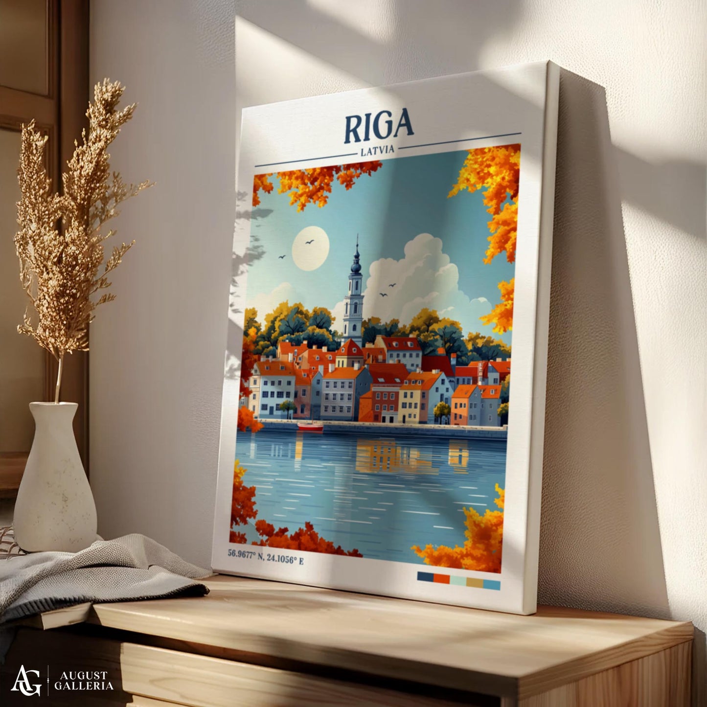 Riga Latvia Retro Travel Print
