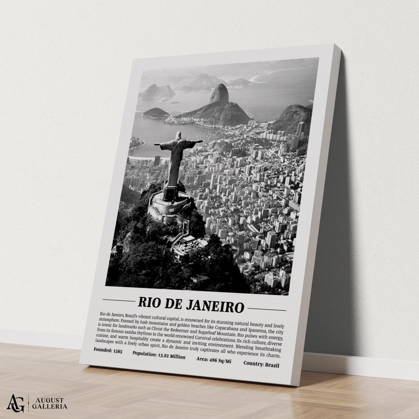 Rio de Janeiro Black & White City Print