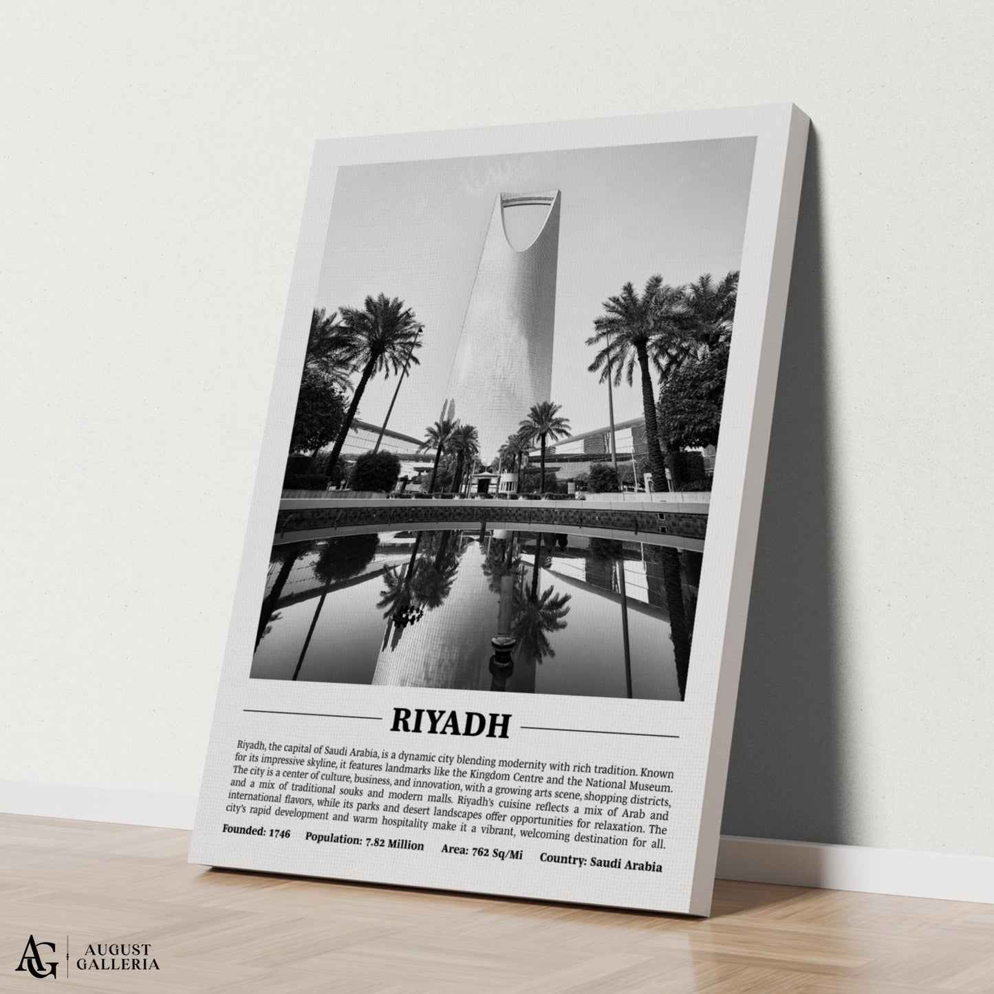Riyadh Black & White City Print