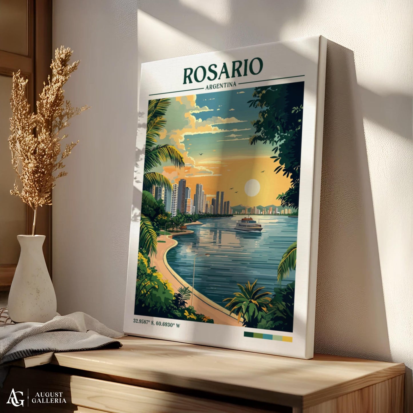 Rosario Argentina Retro Travel Print