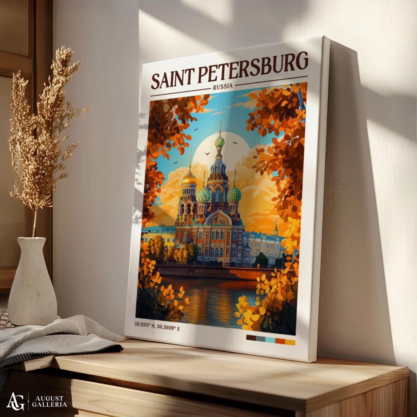 Saint Petersburg Retro Travel Print