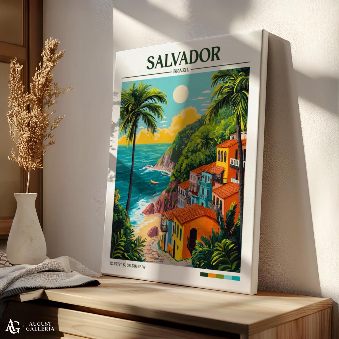 Salvador Brazil Retro Travel Print