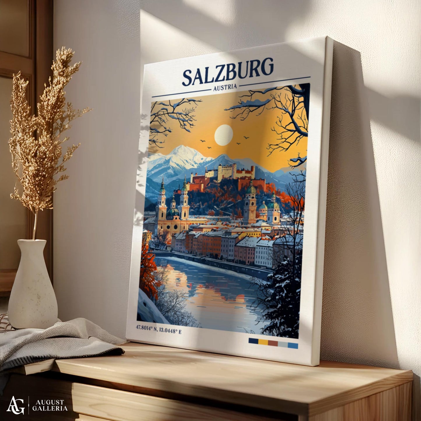 Salzburg Austria Retro Travel Print
