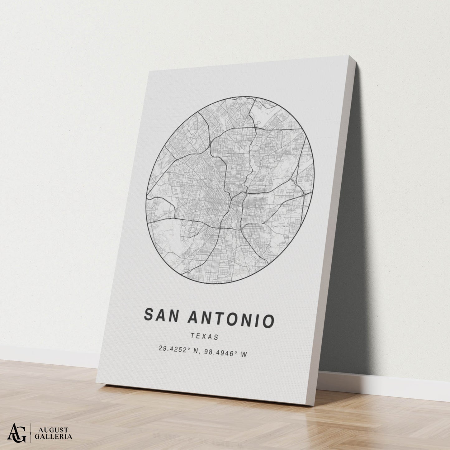 San Antonio Minimalist Map