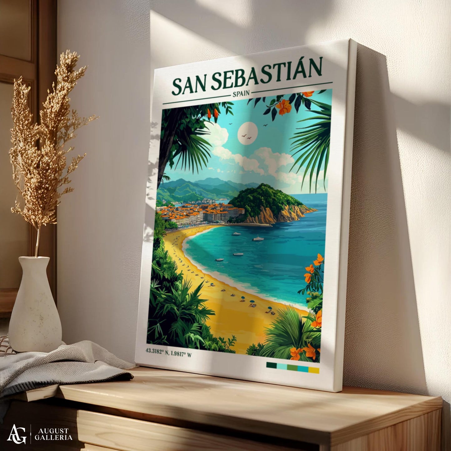 San Sebastián Retro Travel Print