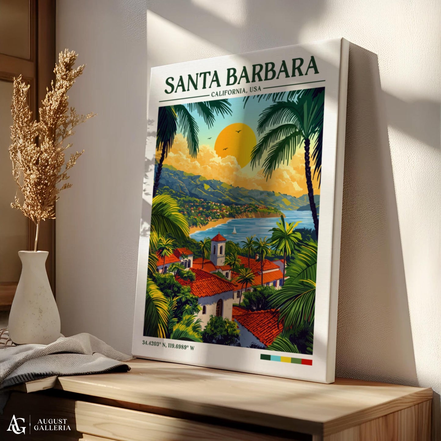Santa Barbara Retro Travel Print