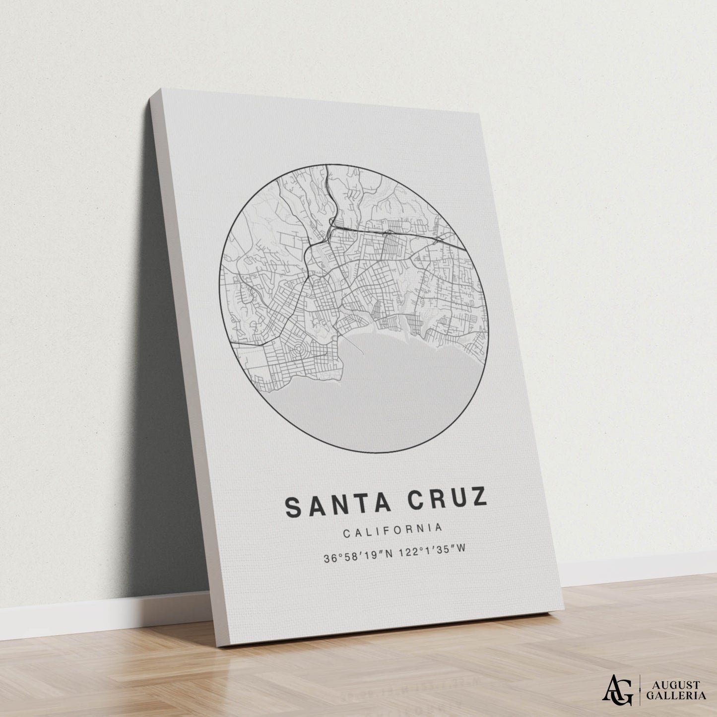 Santa Cruz Minimalist Map