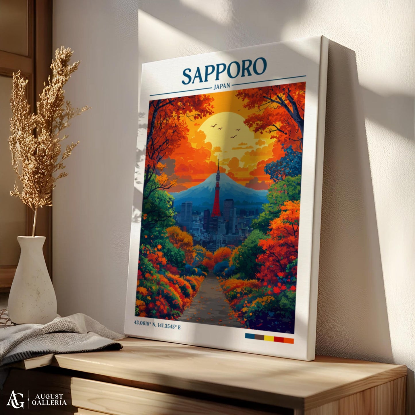 Sapporo Japan Retro Travel Print