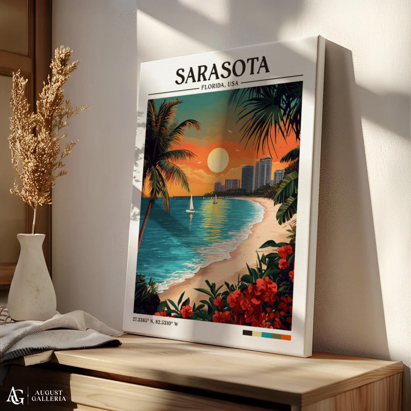 Sarasota Florida Retro Travel Print