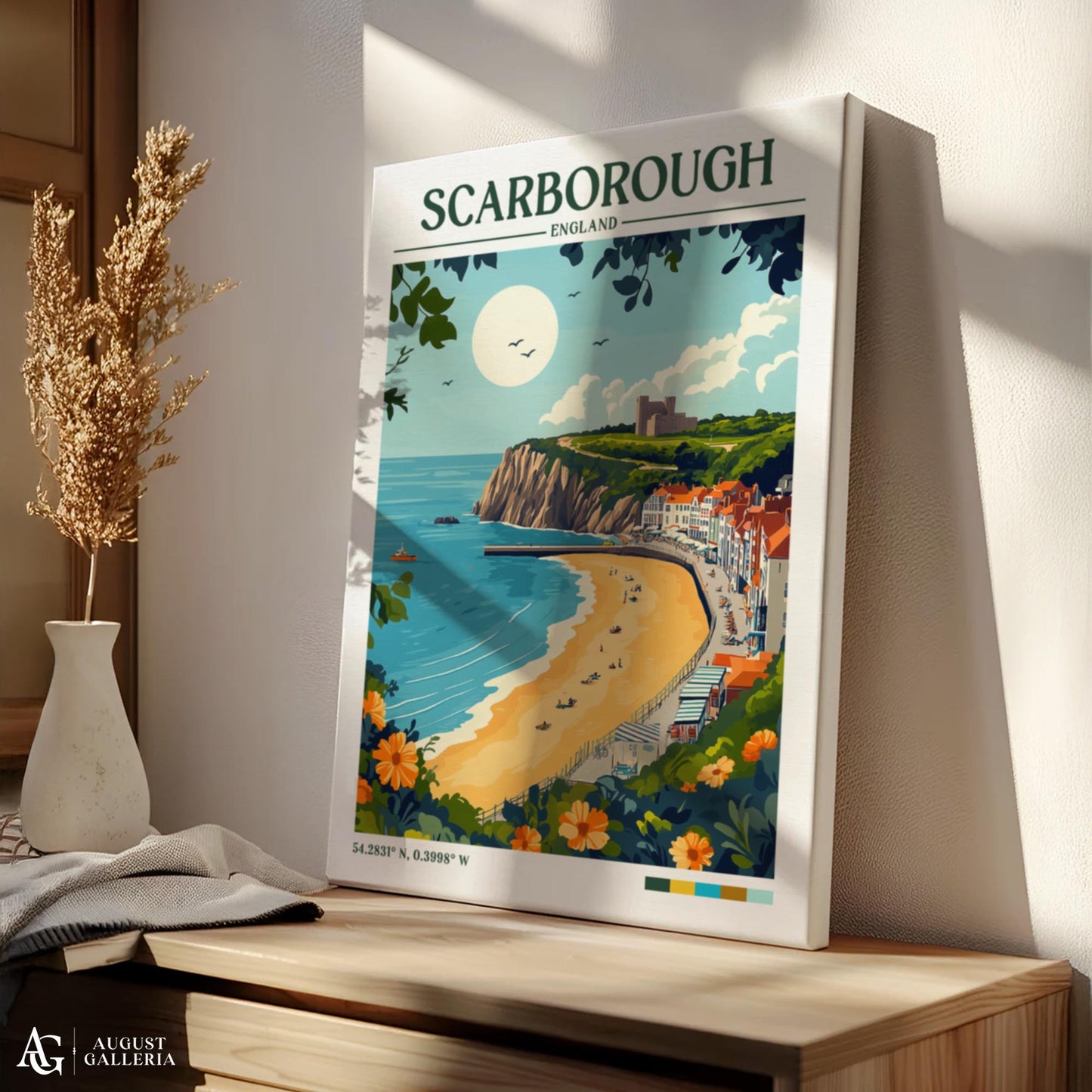 Scarborough England Retro Travel Print