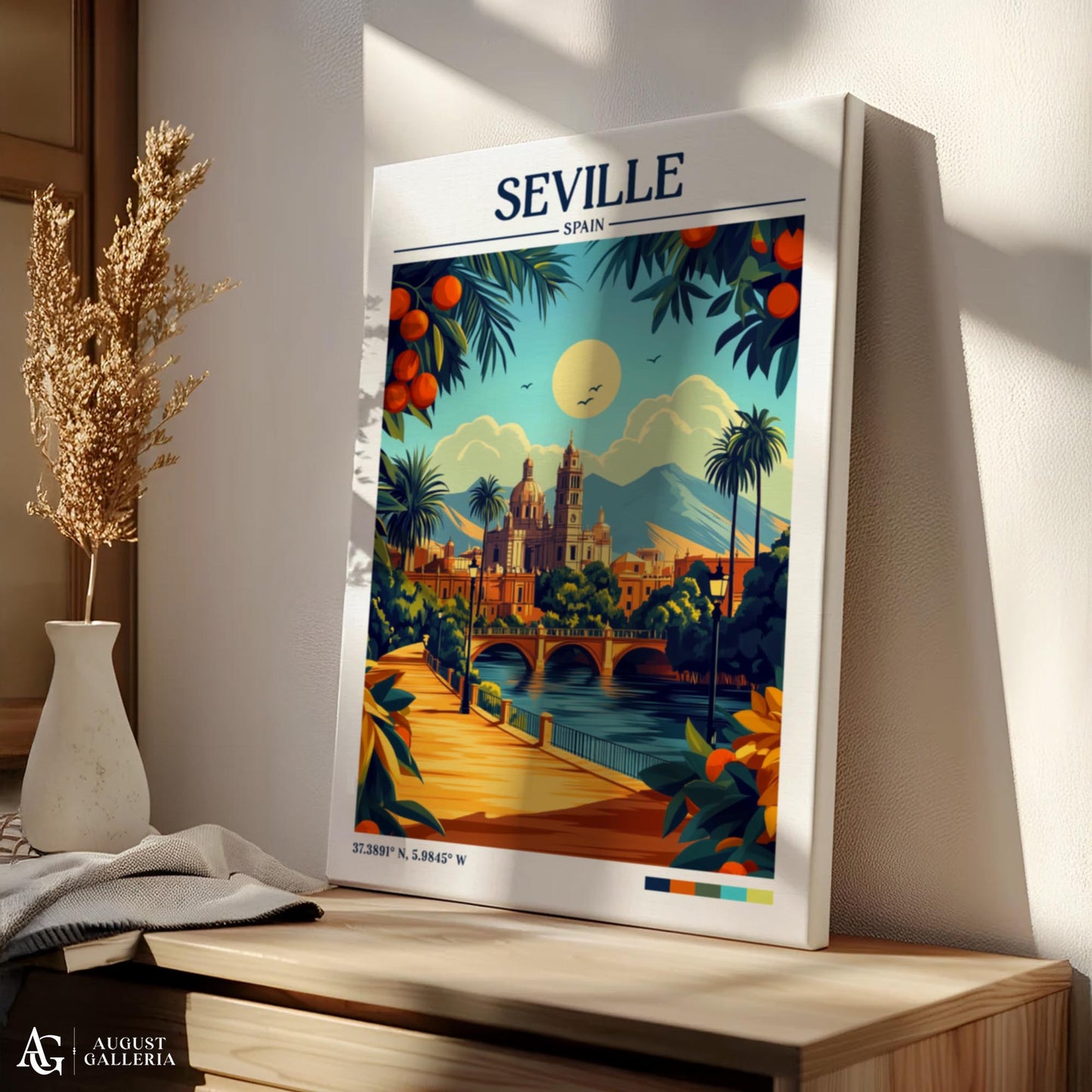 Seville Spain Retro Travel Print