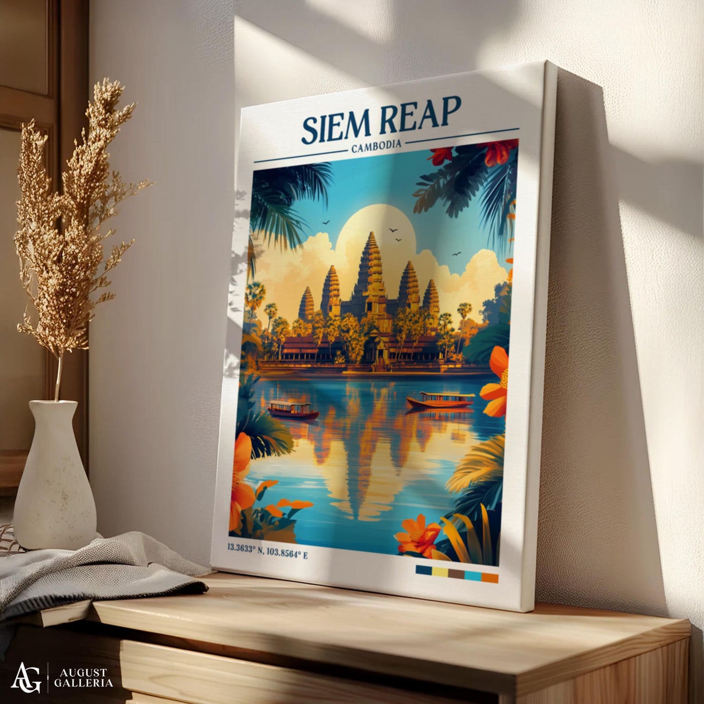 Siem Reap Retro Travel Print