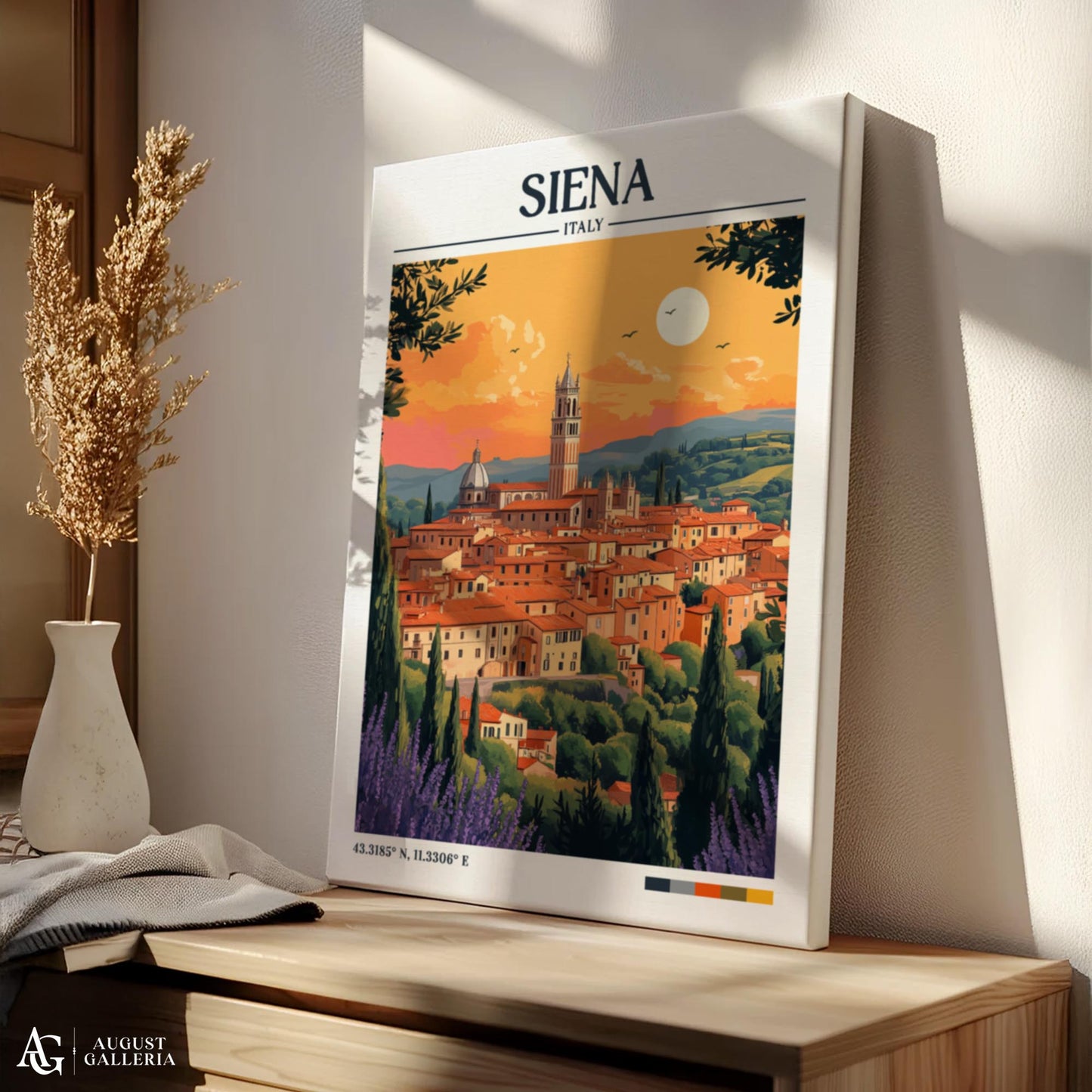 Siena Italy Retro Travel Print