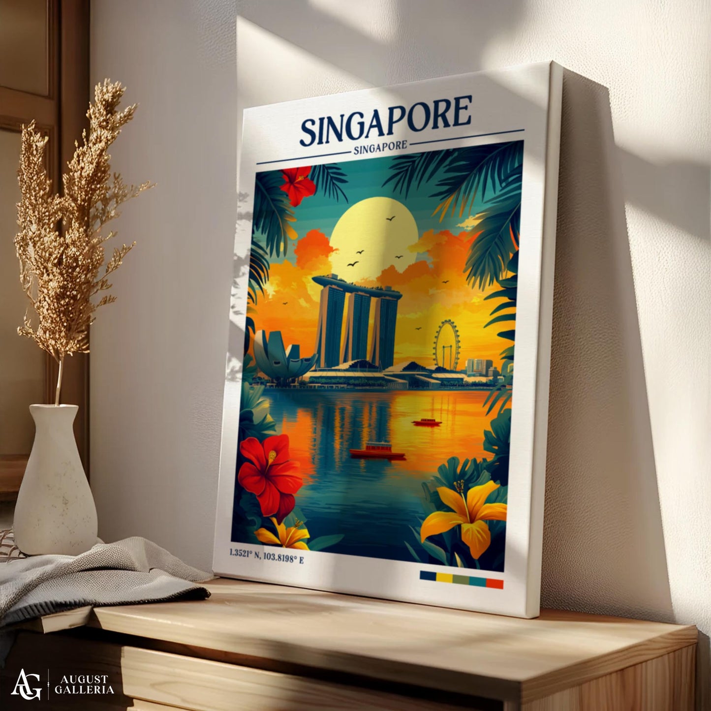 Singapore Retro Travel Print
