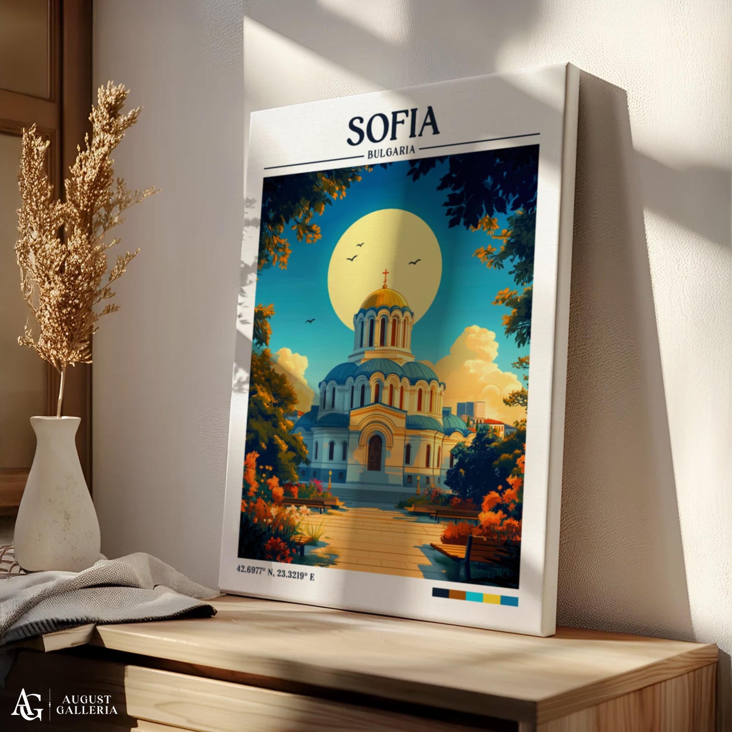 Sofia Bulgaria Retro Travel Print