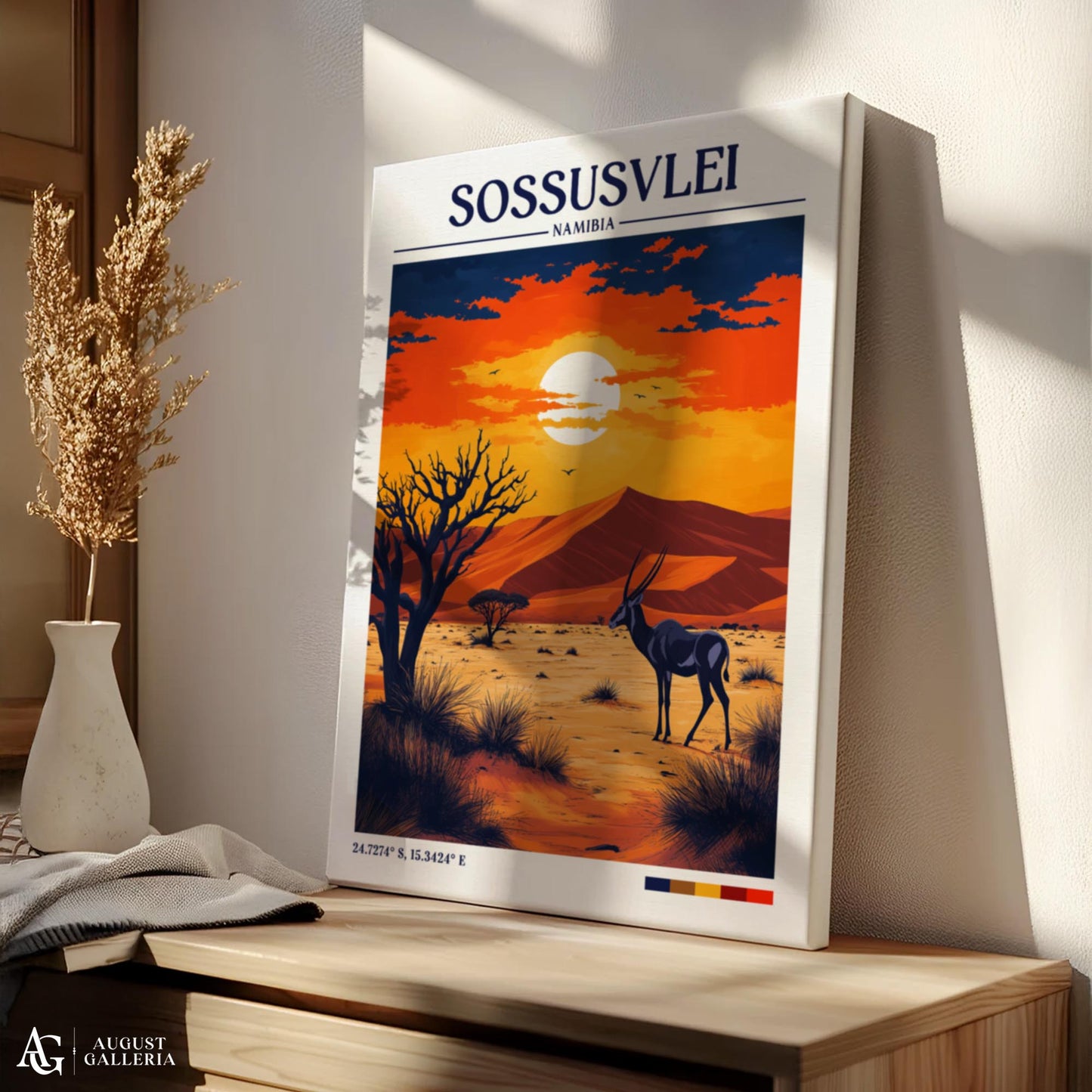 Sossusvlei Namibia Retro Travel Print