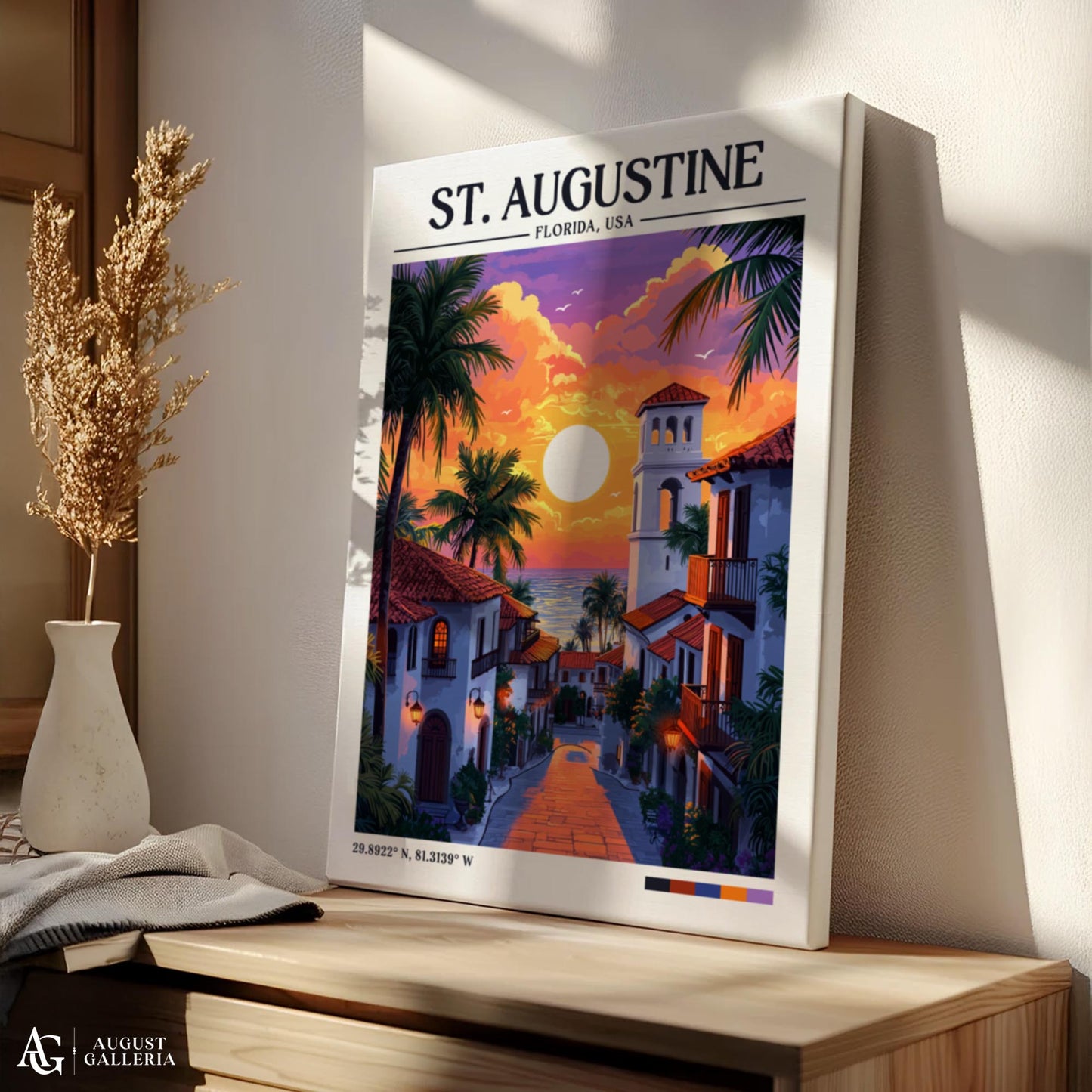 St. Augustine Florida Retro Travel Print