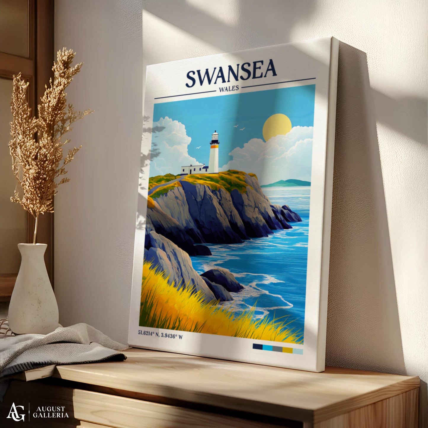 Swansea Wales Retro Travel Print
