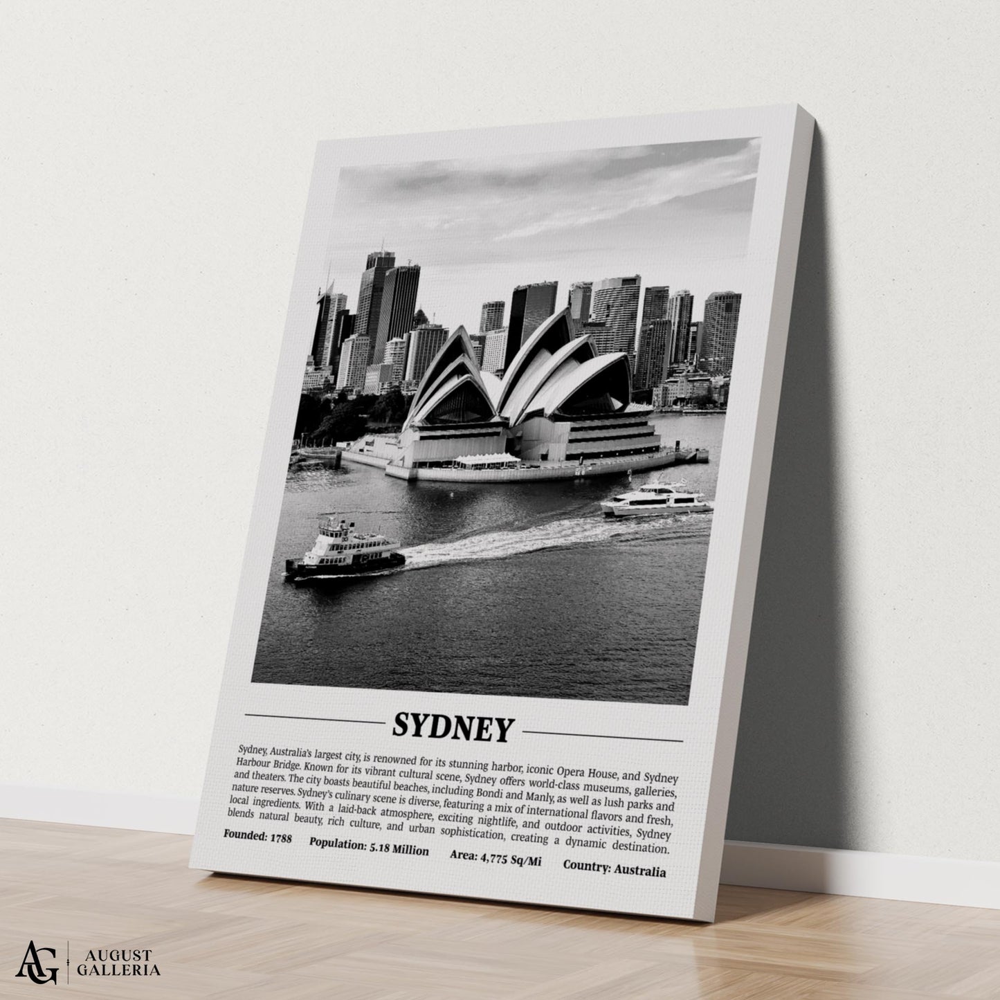 Sydney Black & White City Print