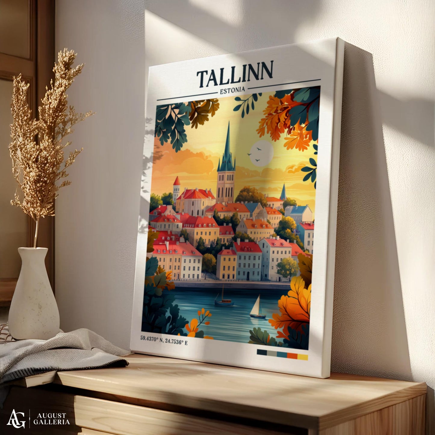 Tallinn Estonia Retro Travel Print