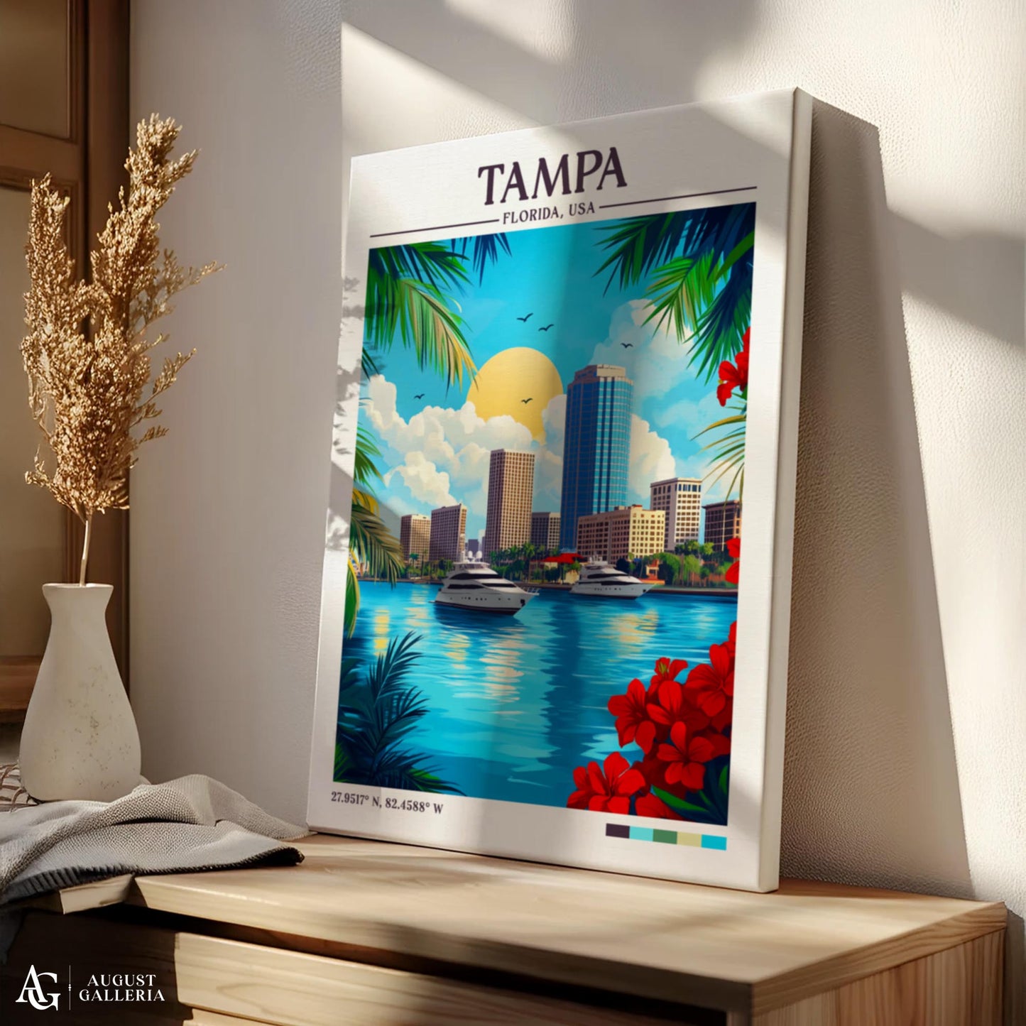 Tampa Florida Retro Travel Print