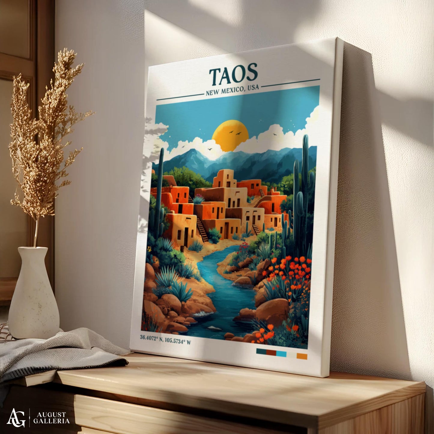 Taos New Mexico Retro Travel Print