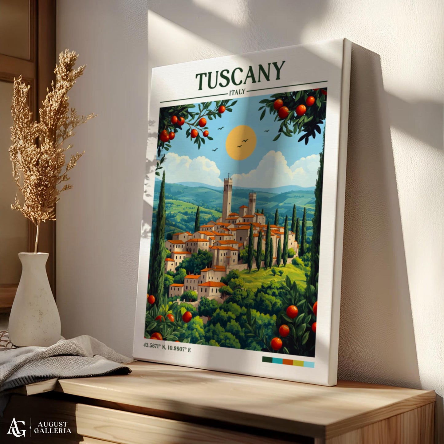 Tuscany Retro Travel Print
